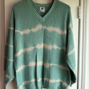 Women’s Green/teal and Cream Sweater